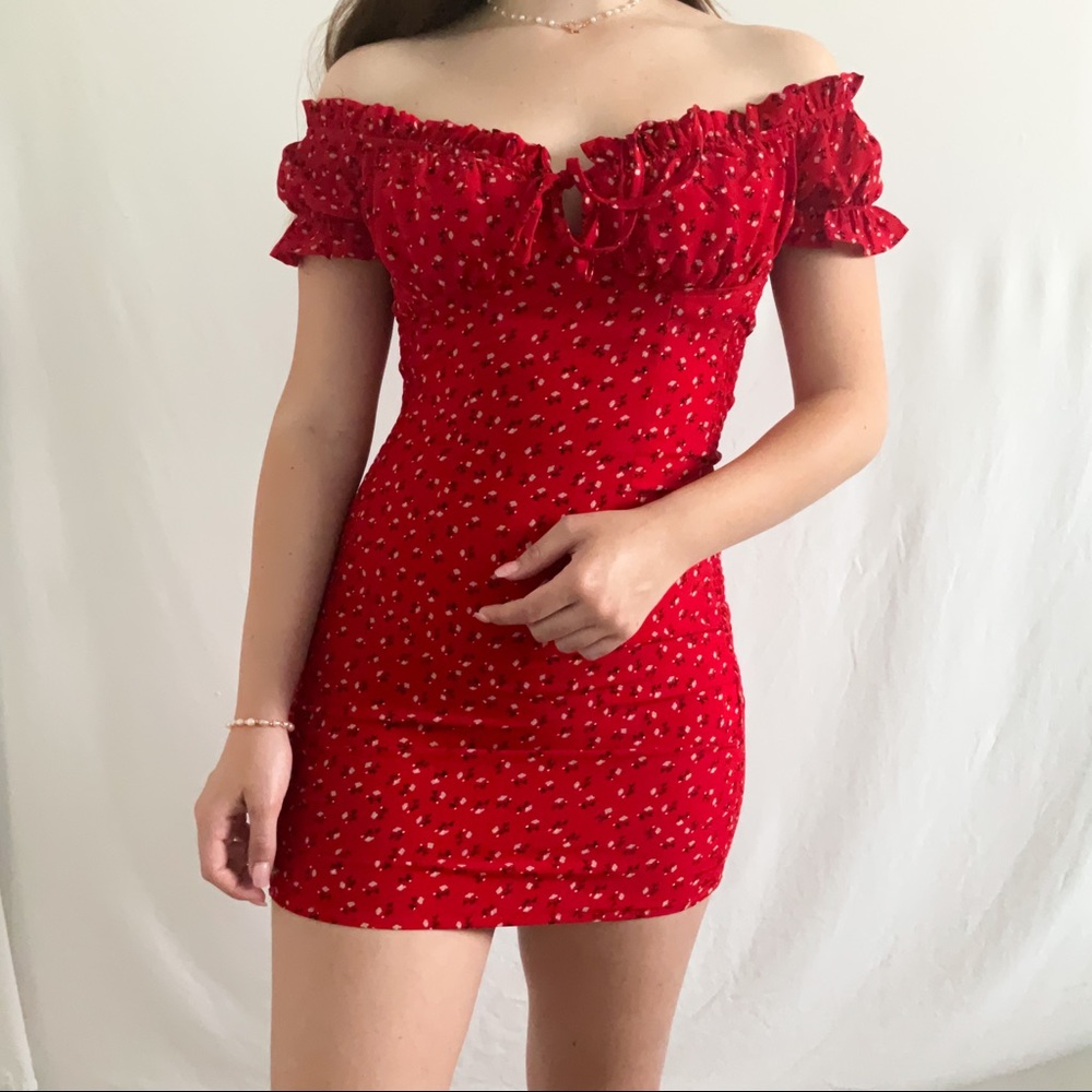 Princess Polly Gracie Red Floral Mini Dress - Picture 9 of 11